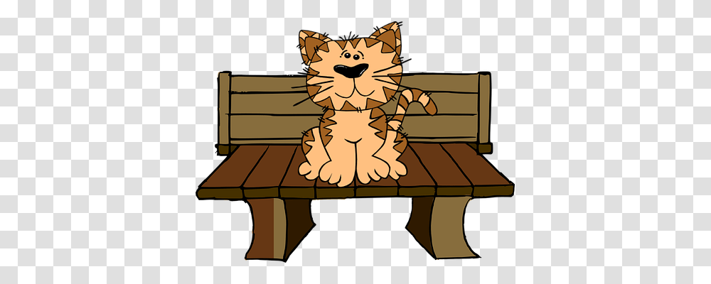 Cat Animals, Furniture, Bench, Park Bench Transparent Png