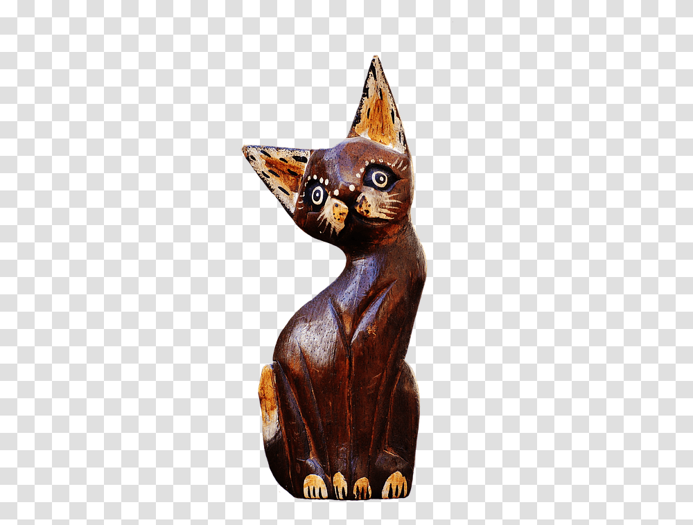 Cat Abstract Brown Wood Cute Sweet Funny Figure Black Cat, Animal, Mammal, Pet, Insect Transparent Png