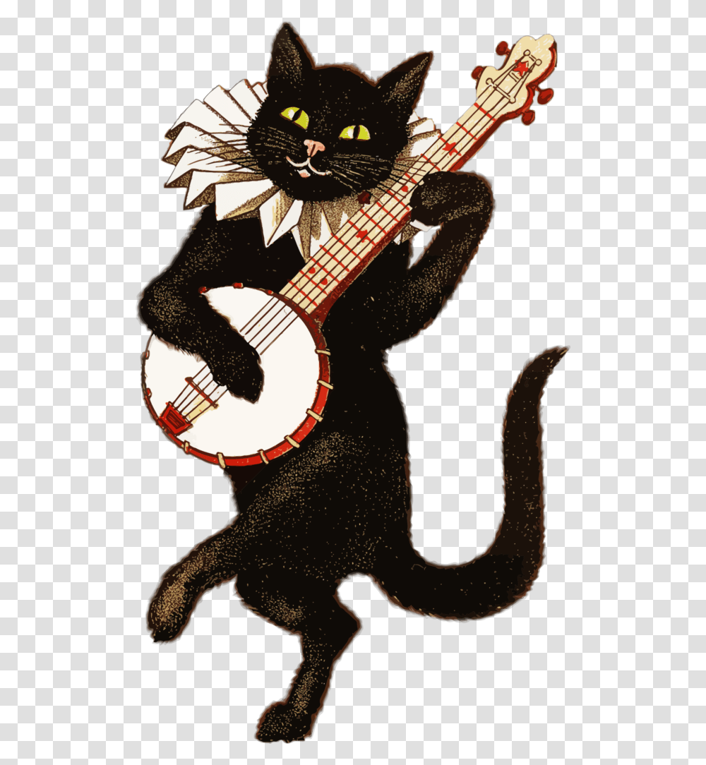 Cat Anatomy Clipart Of Musical Animals, Leisure Activities, Guitar, Musical Instrument, Banjo Transparent Png
