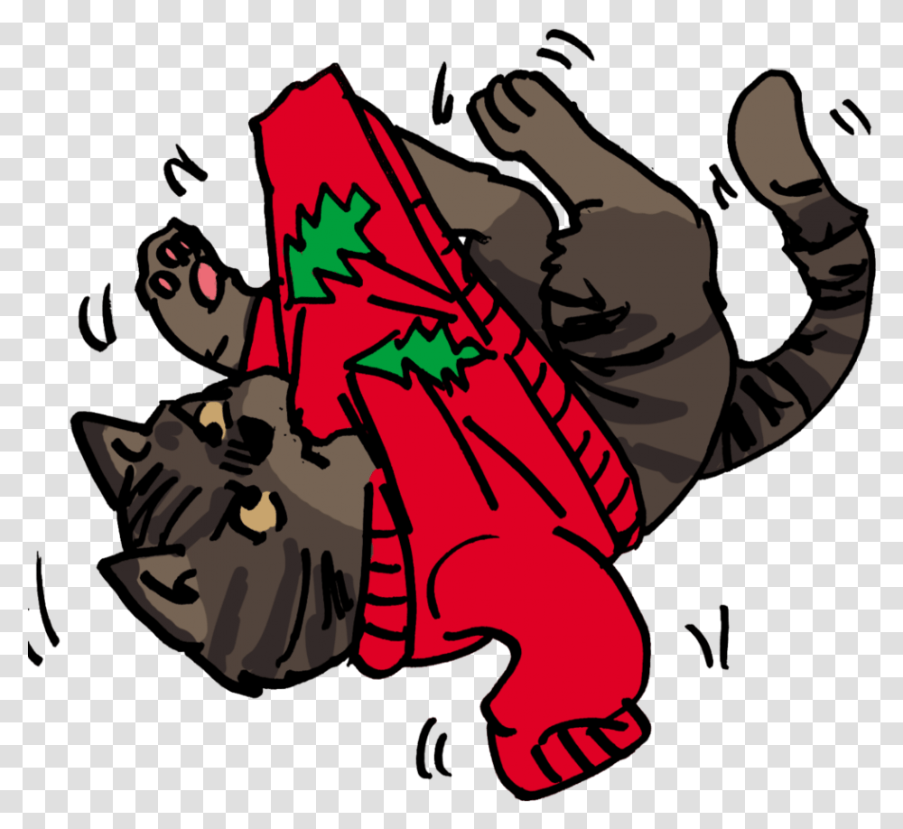 Cat And Christmas Sweater By Shabazik Cartoon, Outdoors, Snow Transparent Png