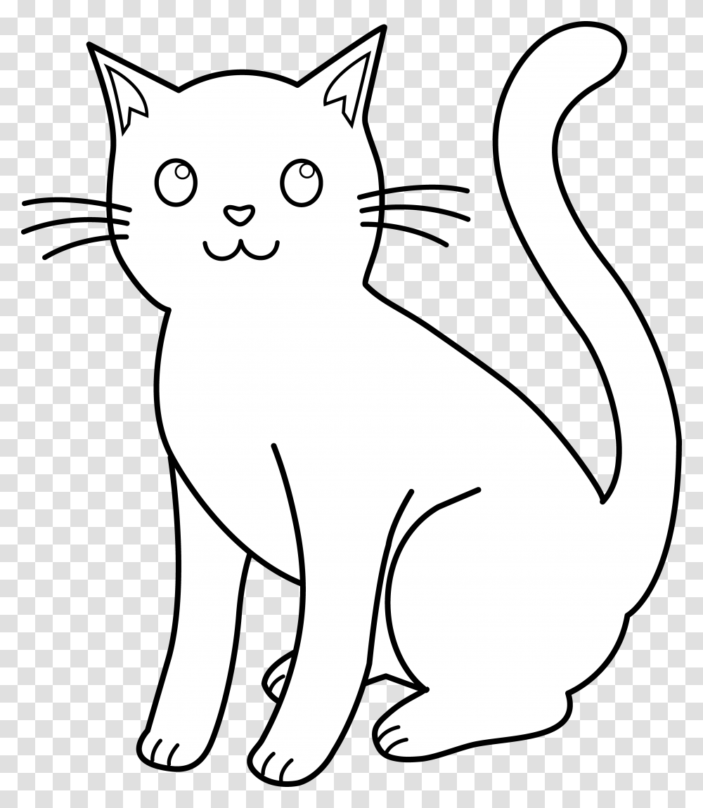 Cat And Kitten Free Library Black And White Cat Clipart Black And White, Pet, Mammal, Animal, Egyptian Cat Transparent Png