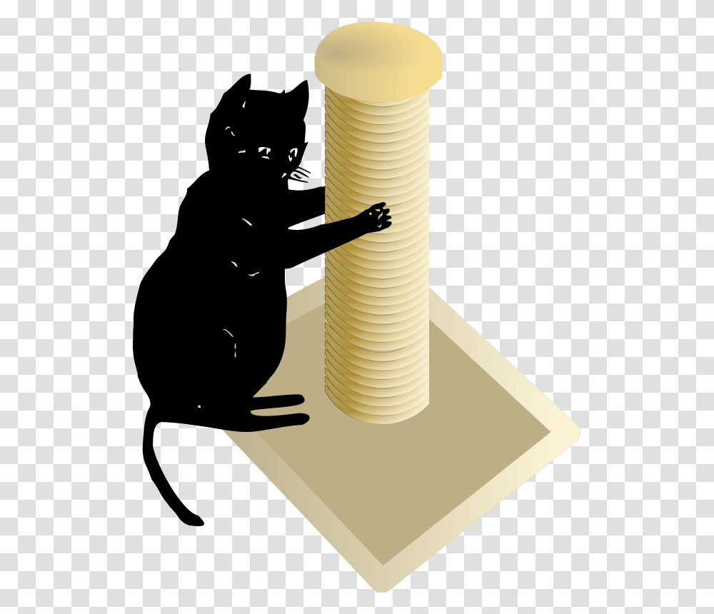 Cat And Scratching Post, Animals, Architecture, Building, Pillar Transparent Png