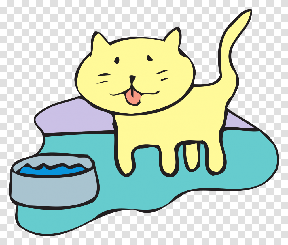 Cat And Water Bowl Clip Art Cat Water Bowl Clip Art, Outdoors, Nature, Label, Text Transparent Png