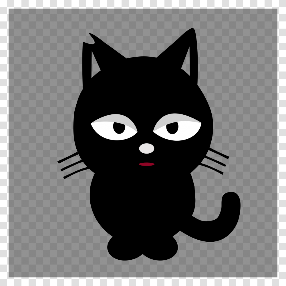 Cat Animation Black And White, Pet, Mammal, Animal, Stencil Transparent Png