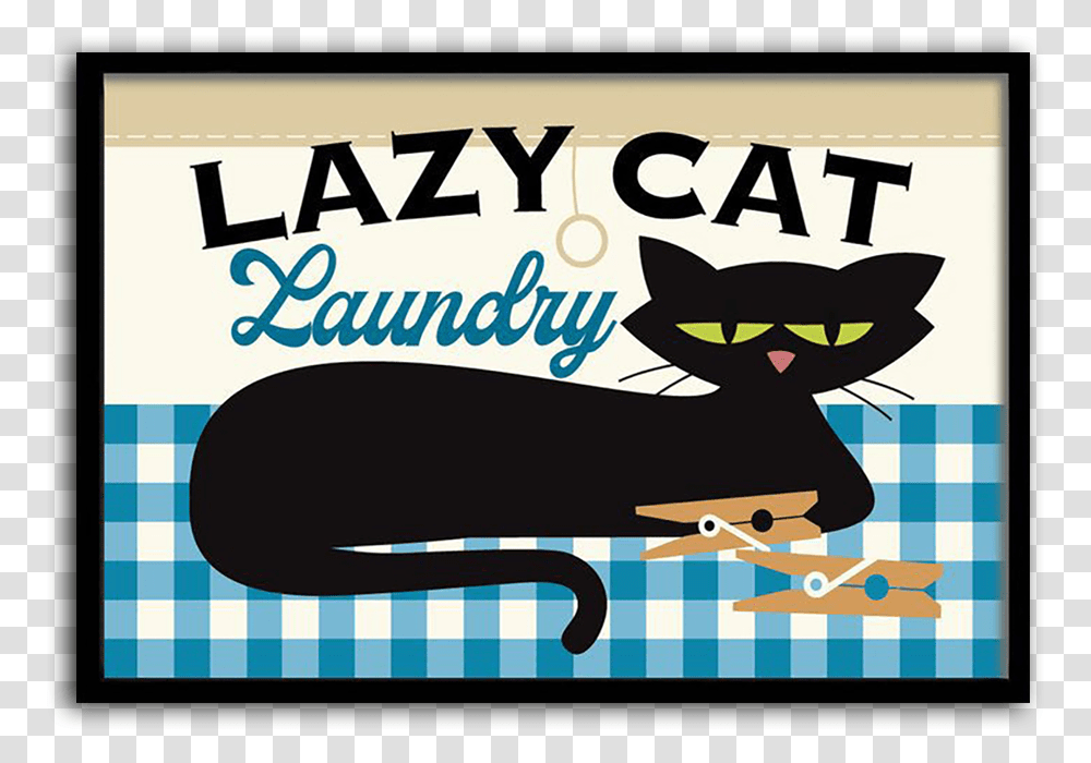 Cat Art Print For Laundry Room Black Cat Clothes Pins, Advertisement, Label, Poster Transparent Png