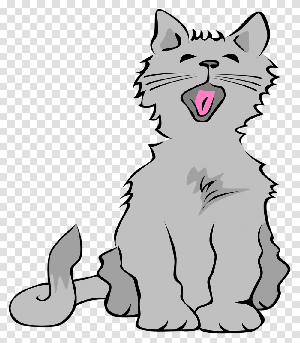 Cat Black And White Clip Art Images, Animal, Person, Wolf, Mammal Transparent Png