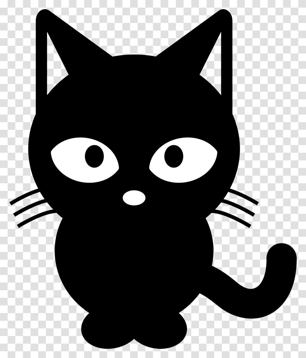 Cat Black Clipart, Stencil, Label, Sticker Transparent Png