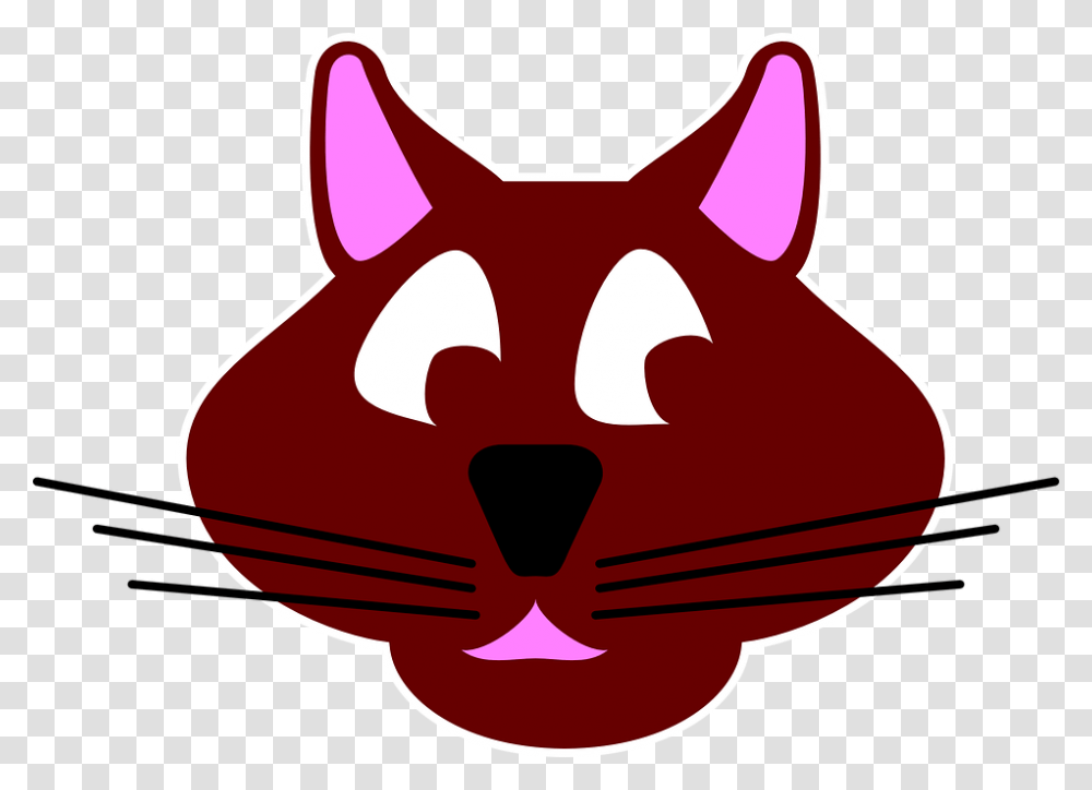 Cat Brown Face Animal Whiskers Kitten Feline, Logo, Trademark, Label Transparent Png