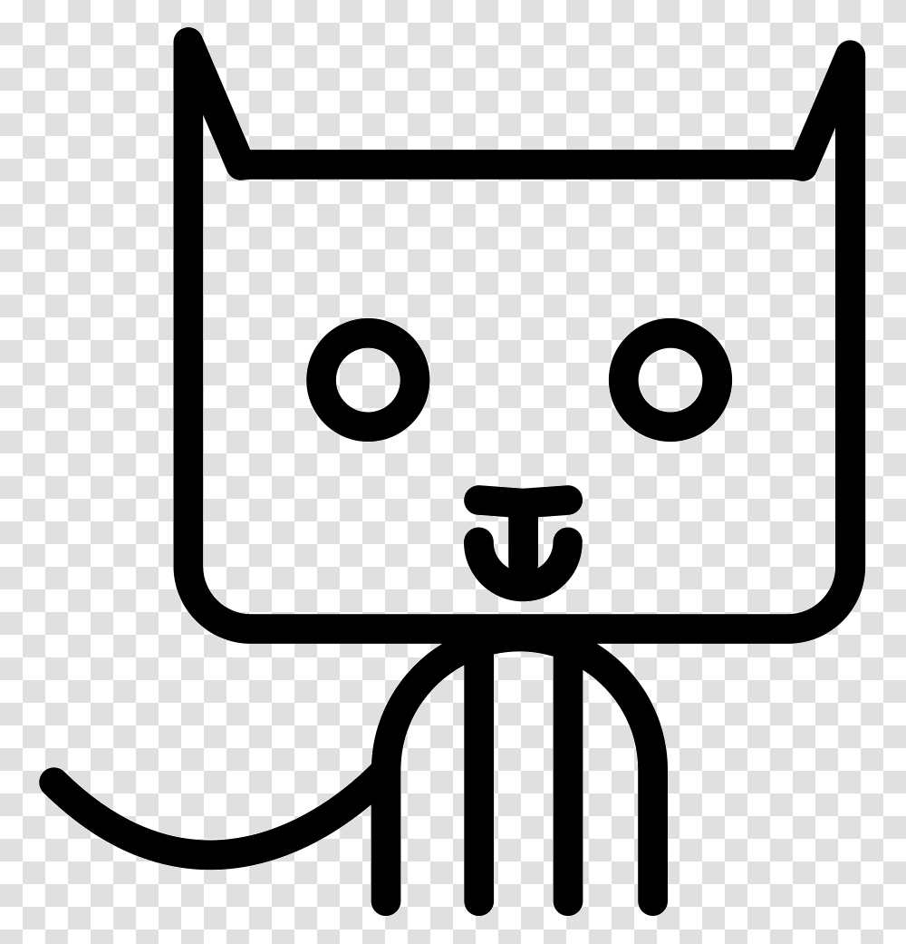 Cat Cartoon Sitting Outline Felinos Contorno, Sign, Stencil, Road Sign Transparent Png