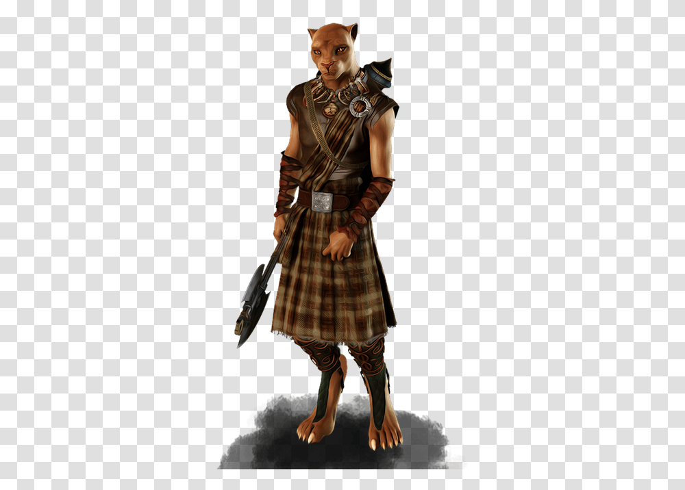 Cat Cat Warrior Celt Celtic Warrior Male Feline Celtic Warrior No Background, Apparel, Skirt, Person Transparent Png