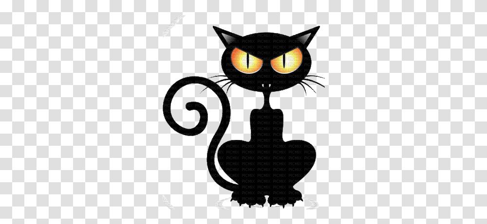 Cat Chat Katze Gif Halloween Black Anime Animated Image Chat Noir Gif Anim, Symbol, Art, Goggles, Accessories Transparent Png