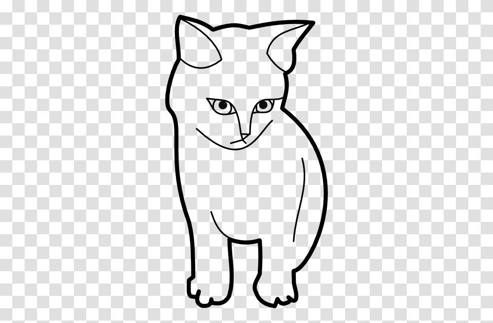 Cat Clipart Black And White Image, Bow, Drawing, Animal, Stencil Transparent Png