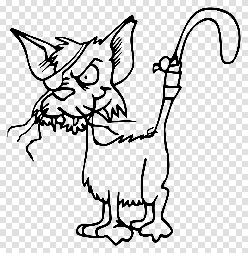 Cat Clipart Black And White Outline Picture Royalty Cat Clip Art, Gray, World Of Warcraft Transparent Png