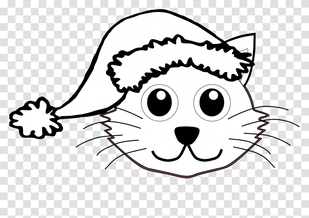 Cat Clipart Santa, Doodle, Drawing, Animal, Mammal Transparent Png