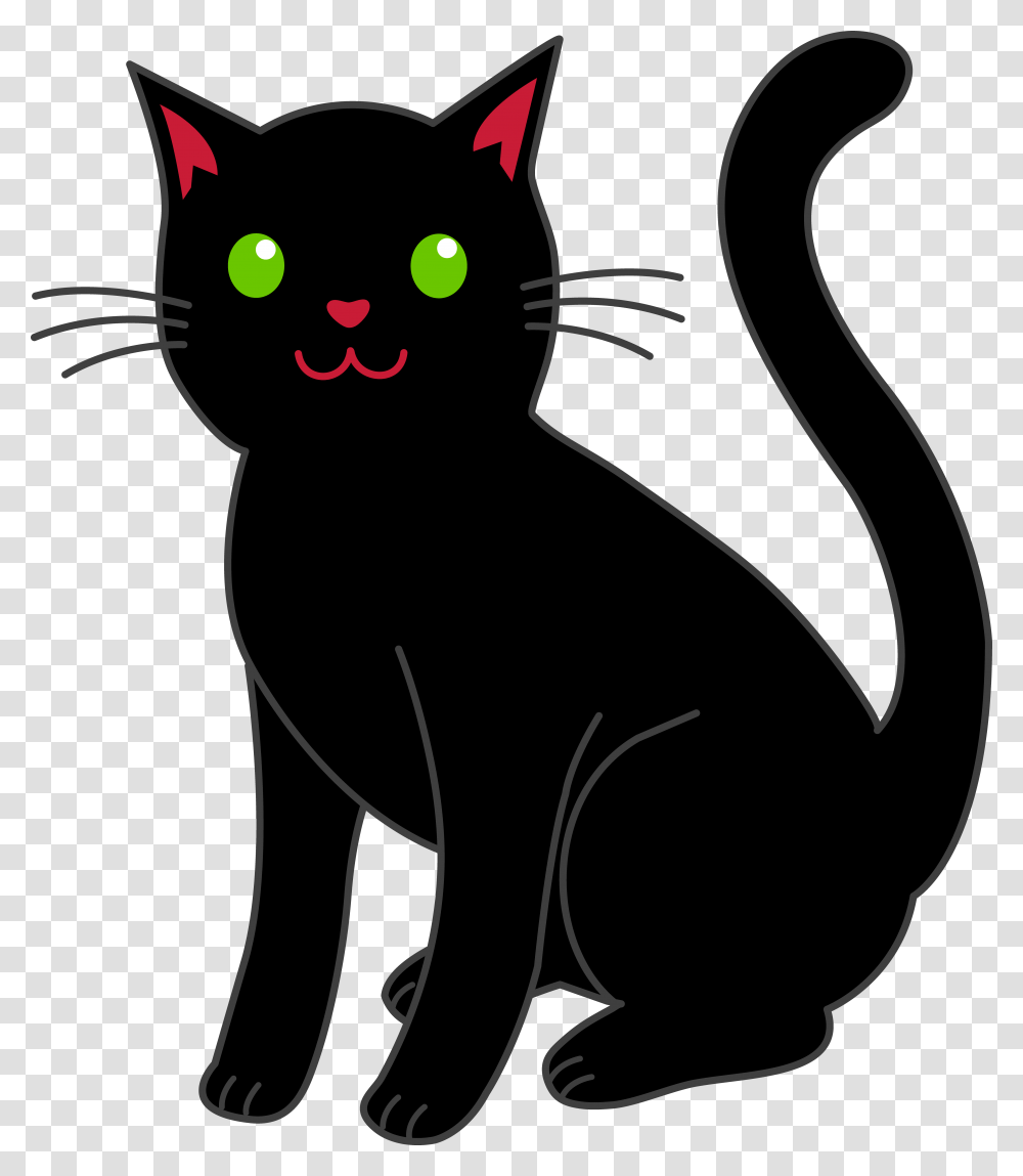 Cat Clipart Simple Black Halloween Cat, Pet, Mammal, Animal, Black Cat Transparent Png