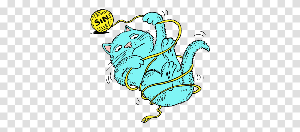 Cat Clipart Yarn, Animal, Sea Life, Crowd, Person Transparent Png