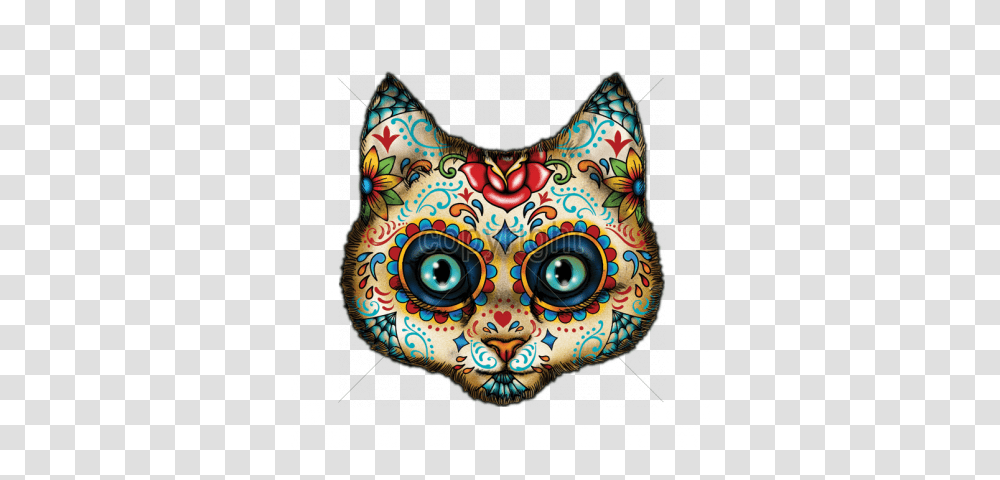 Cat Dia De Los Muertos, Rug, Mask, Modern Art Transparent Png