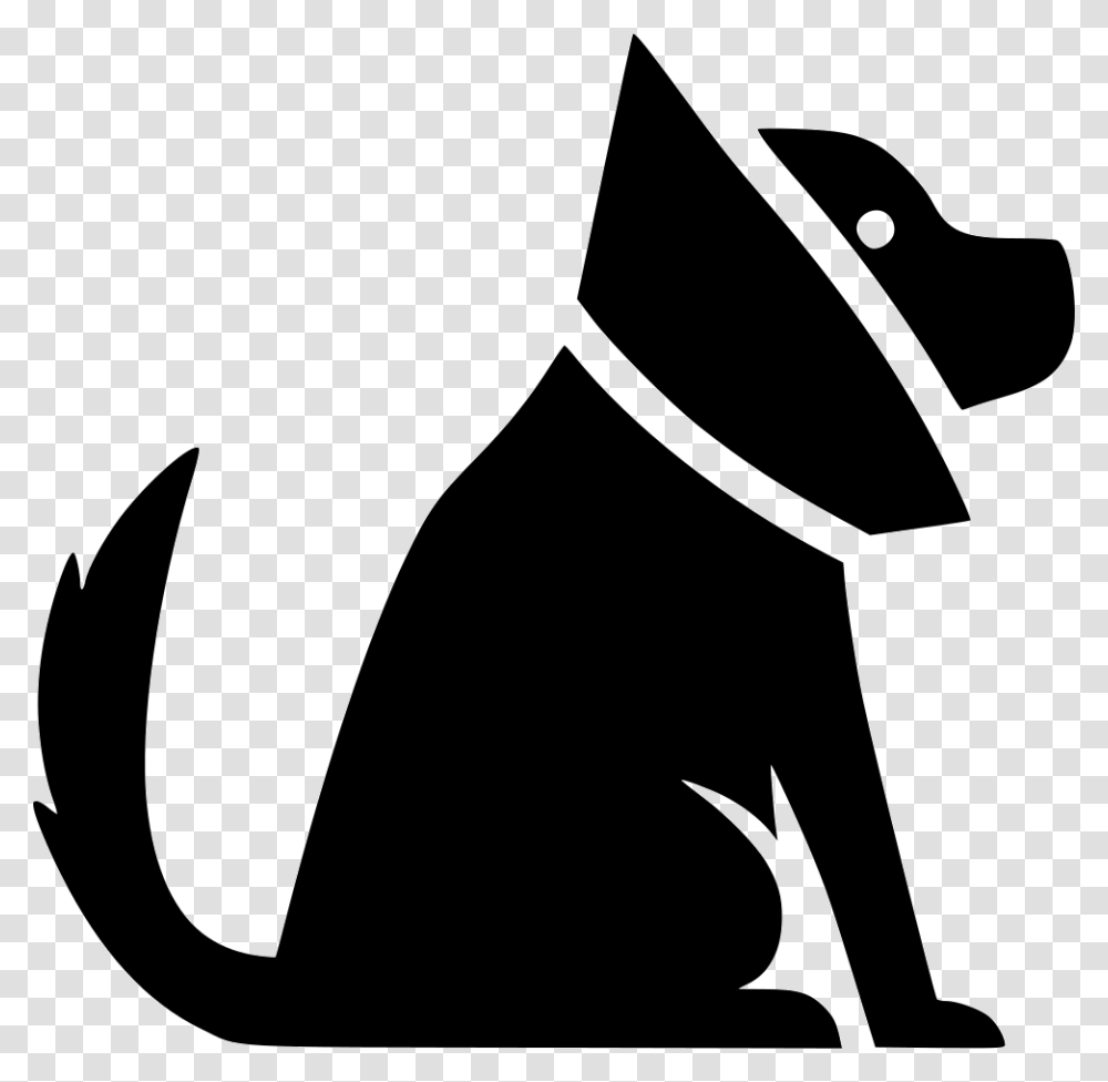 Cat Dog Pet Sitting Elizabethan Collar Clip Art Dog Sick Svg, Stencil, Silhouette, Animal, Axe Transparent Png