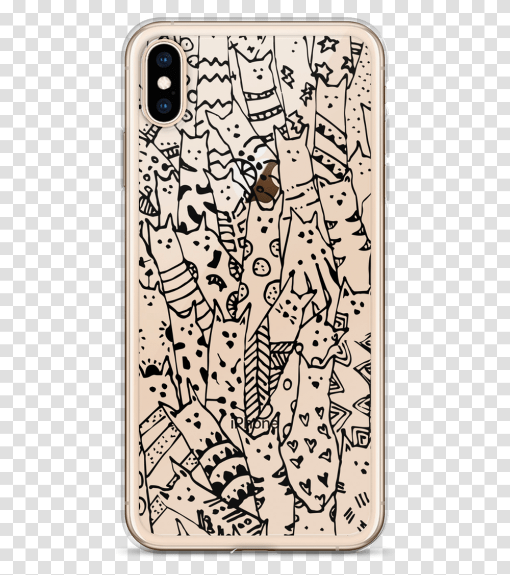 Cat Doodle Iphone Case For All Iphone Models Iphone, Drawing Transparent Png