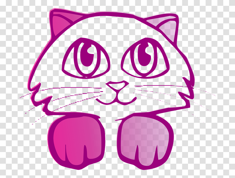Cat Drawing Cute Pink Girl Kids Pet Cute Cat Caras De Gatitos Para Dibujar, Plant, Heart, Fruit, Food Transparent Png