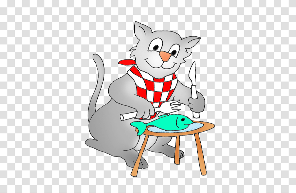 Cat Eating A Fish Clipart Animals Cats Fish, Outdoors, Label, Beak Transparent Png