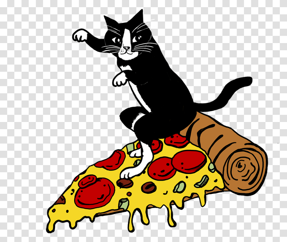Cat Eating Pizza Cartoon, Person, Dj Transparent Png