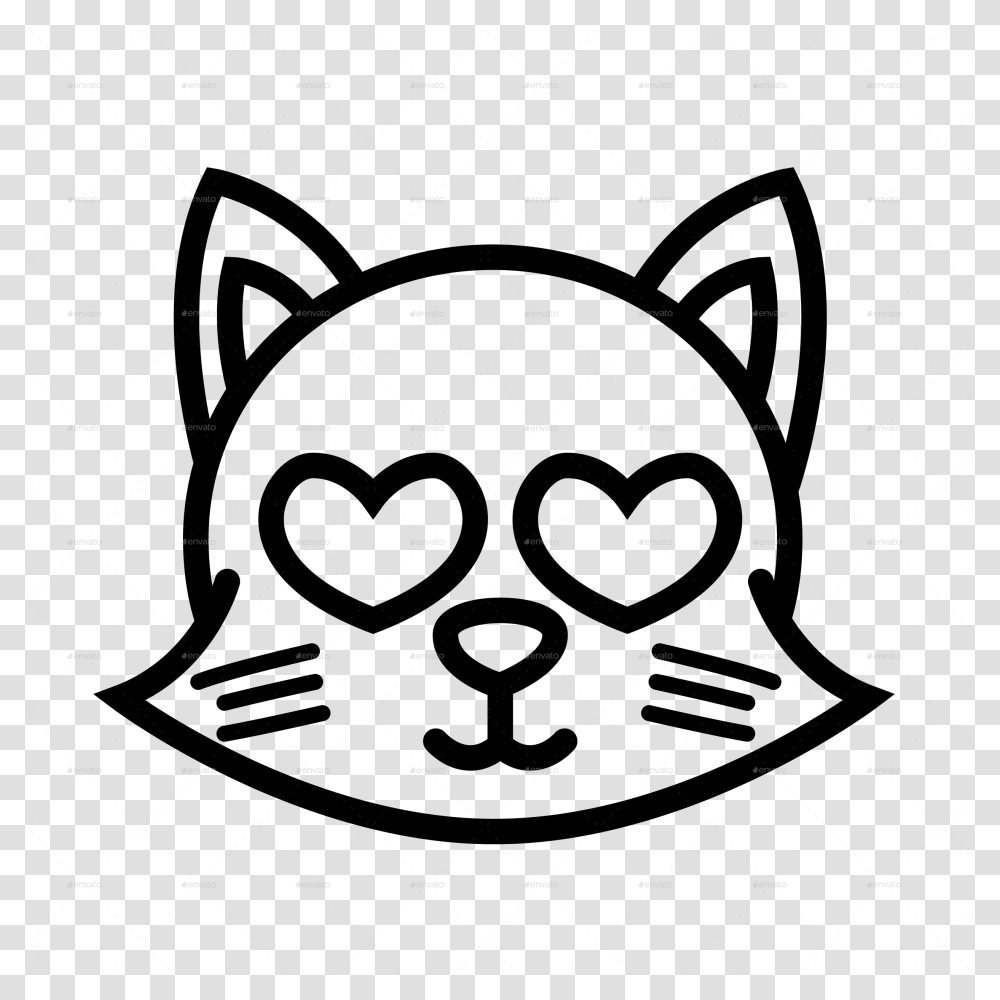 Cat Emoji Black And White, Nature, Outdoors, Pattern, Triangle Transparent Png