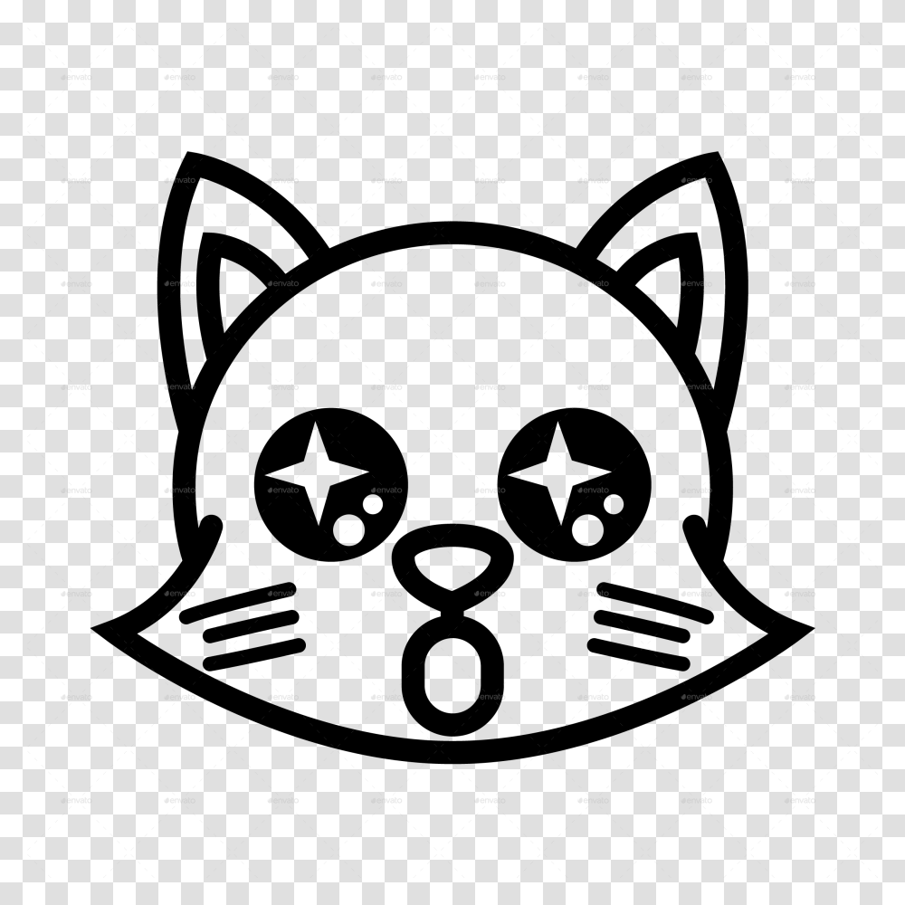 Cat Emoji Black And White, Outdoors, Pattern, Nature, Triangle Transparent Png