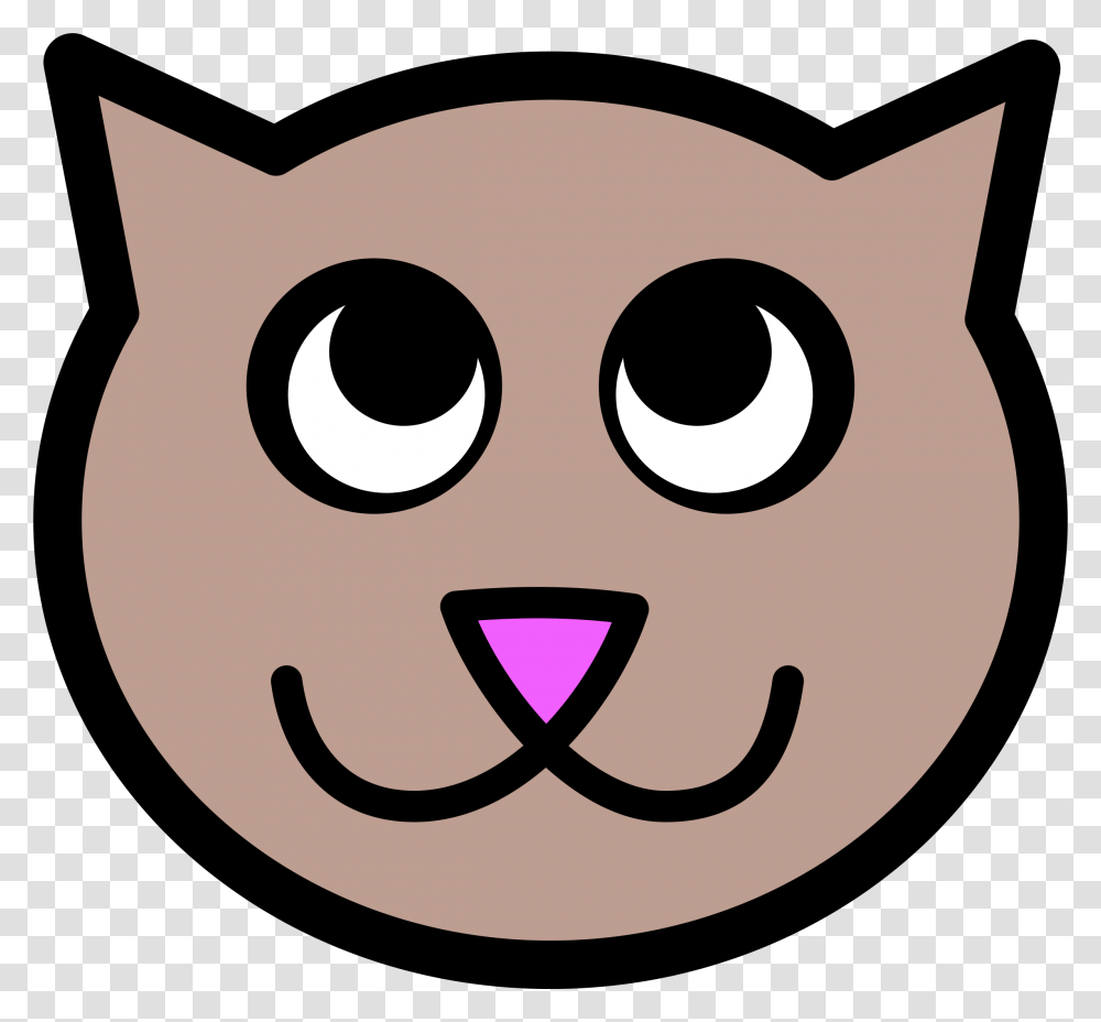 Cat Face Cartoon, Label, Sticker, Stencil Transparent Png