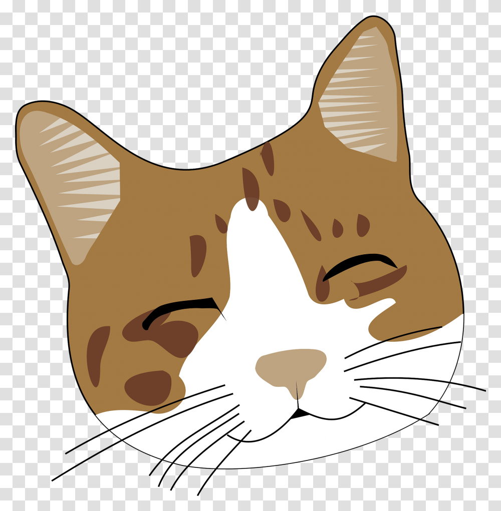 Cat Face Cute Happy Smiling Kitty Cat Head Clipart, Pet, Mammal, Animal, Egyptian Cat Transparent Png