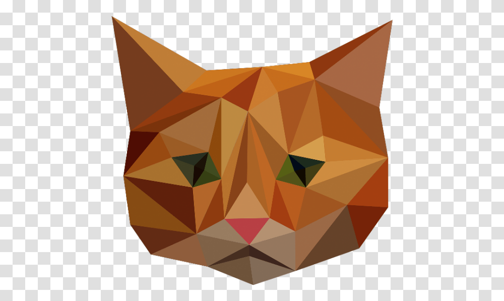 Cat Face Low Poly, Origami, Paper Transparent Png