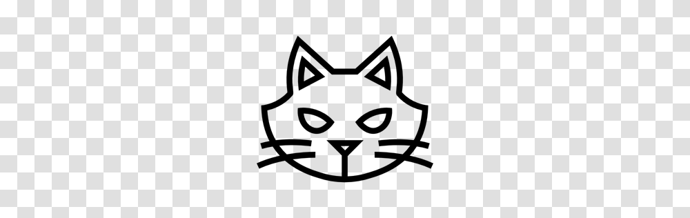 Cat Face Outline Halloween Outlined Head Animal Animals, Gray, World Of Warcraft Transparent Png
