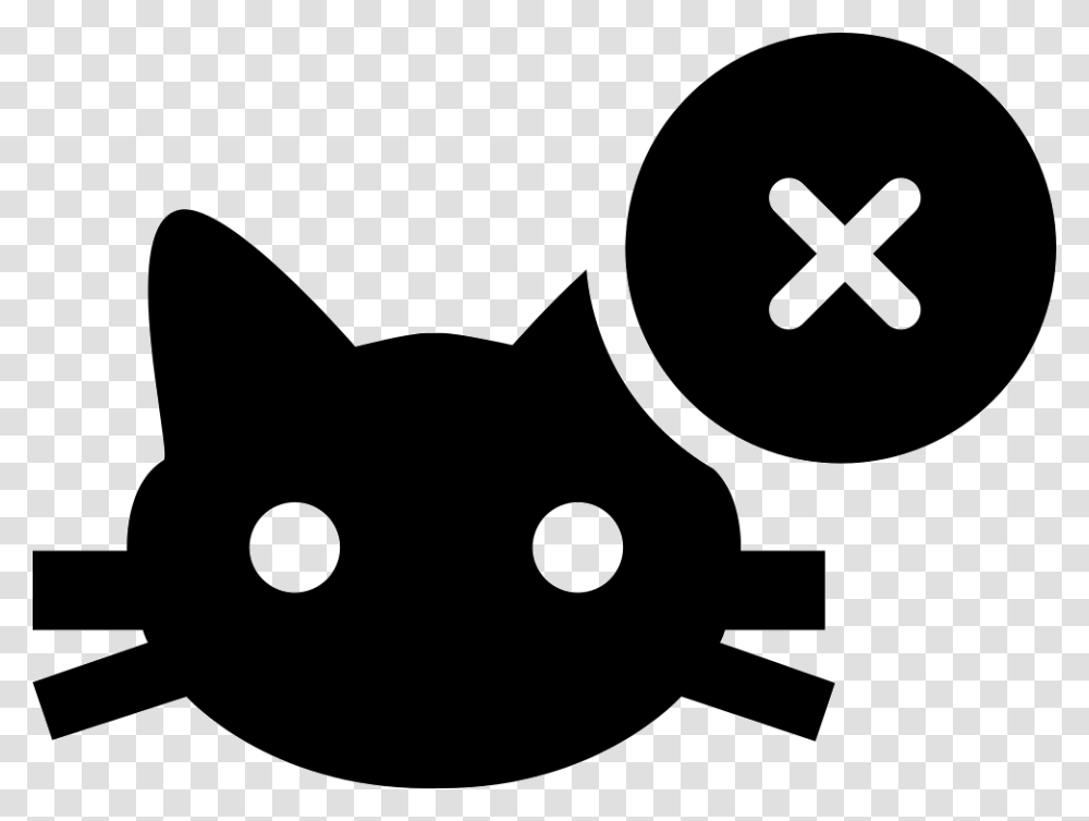 Cat Face With Cross Sign Comments Portable Network Graphics, Stencil, Pillow, Cushion, Mask Transparent Png