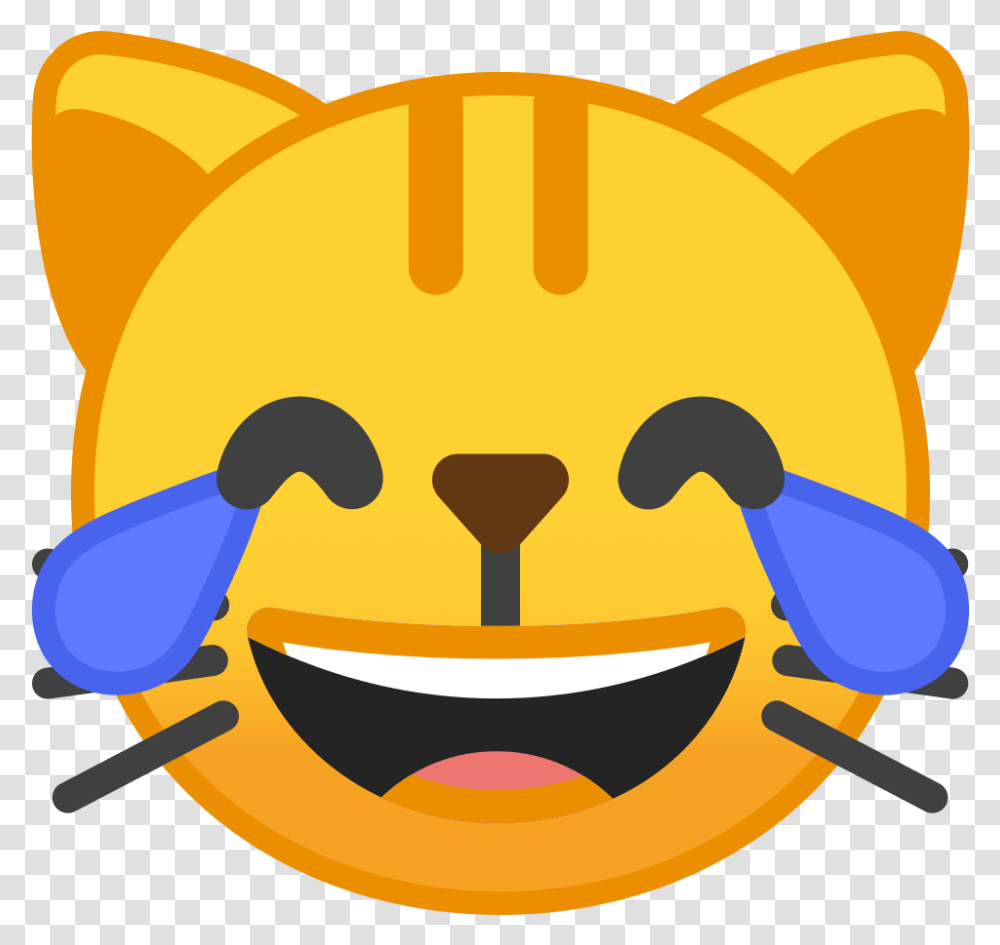 Cat Face With Tears Of Joy Icon Crying Cat Emoji, Label, Bowl, Cutlery Transparent Png