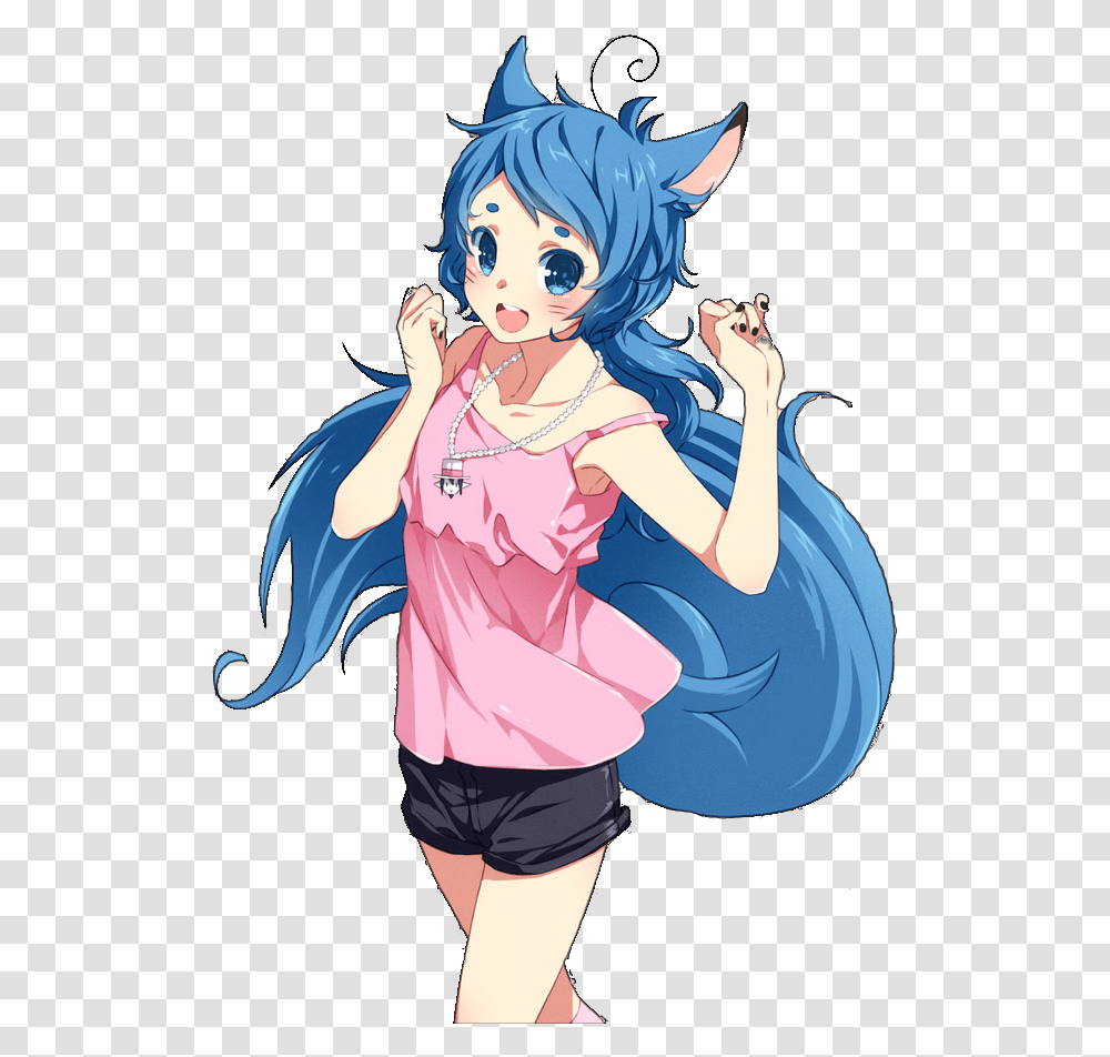 Cat Girl Anime Cat Girl, Comics, Book, Manga, Person Transparent Png