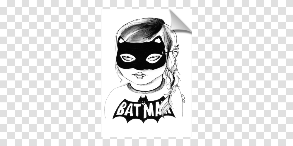 Cat Girl Bat Girl Print, Face, Stencil, Drawing Transparent Png