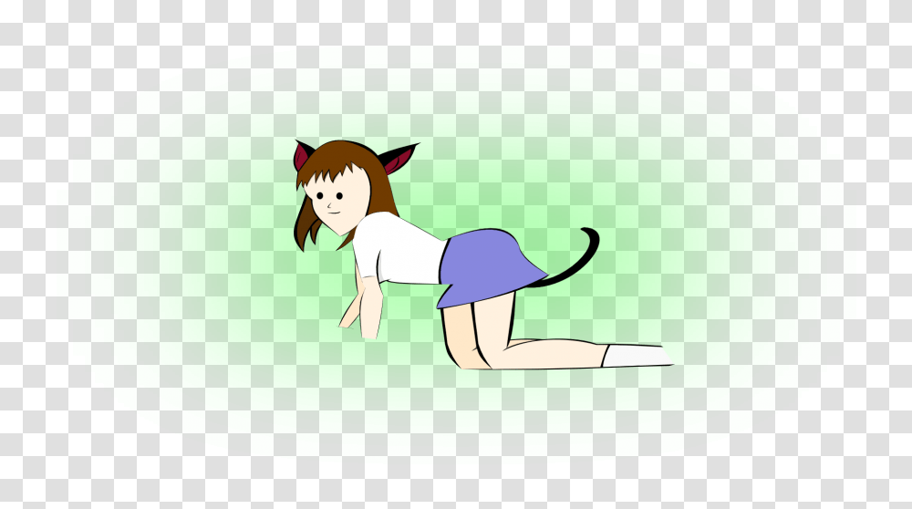 Cat Girl Cartoon Cartoon, Drawing, Standing, Kneeling, Crawling Transparent Png