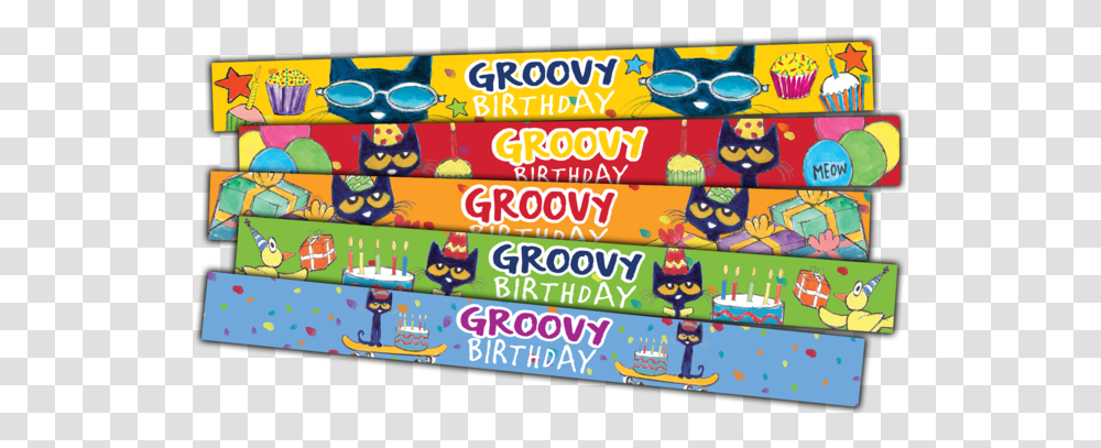 Cat Groovy Birthday Slap Bracelets Pete The Cat Groovy Birthday Slap Bracelets, Angry Birds, Food, Sweets, Confectionery Transparent Png