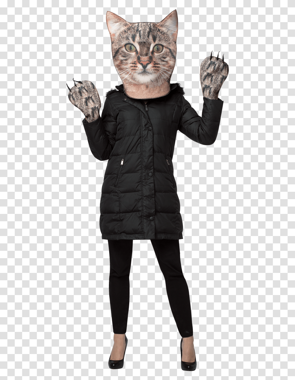 Cat Halloween Costume For Human, Coat, Person, Jacket Transparent Png