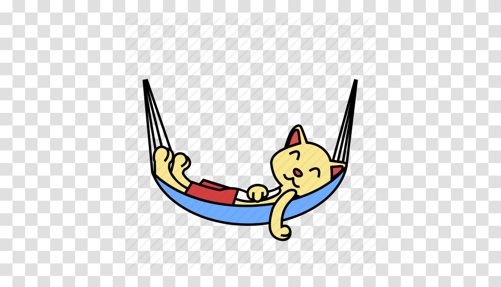 Cat Hammock Lay Rest Sleep Summer Vacation Icon, Furniture, Toy, Swing Transparent Png