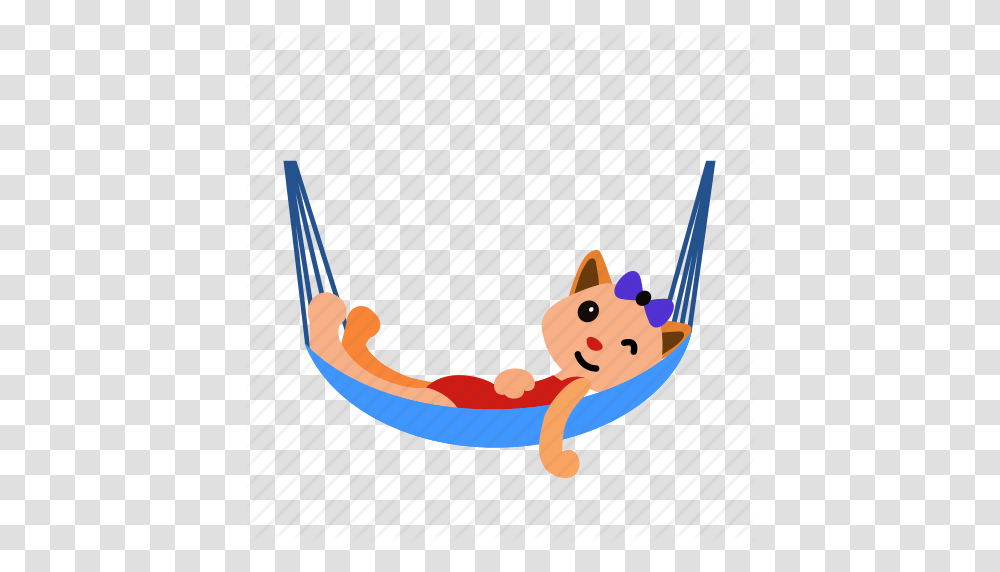 Cat Hammock Lay Rest Sleep Summer Vacation Icon, Furniture, Toy Transparent Png