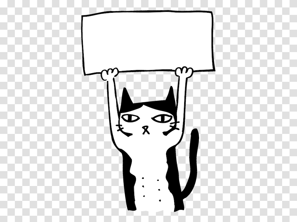 Cat Illustration Cartoon Character Slogan Protest Cat, Armor, Bow, Stencil, Silhouette Transparent Png