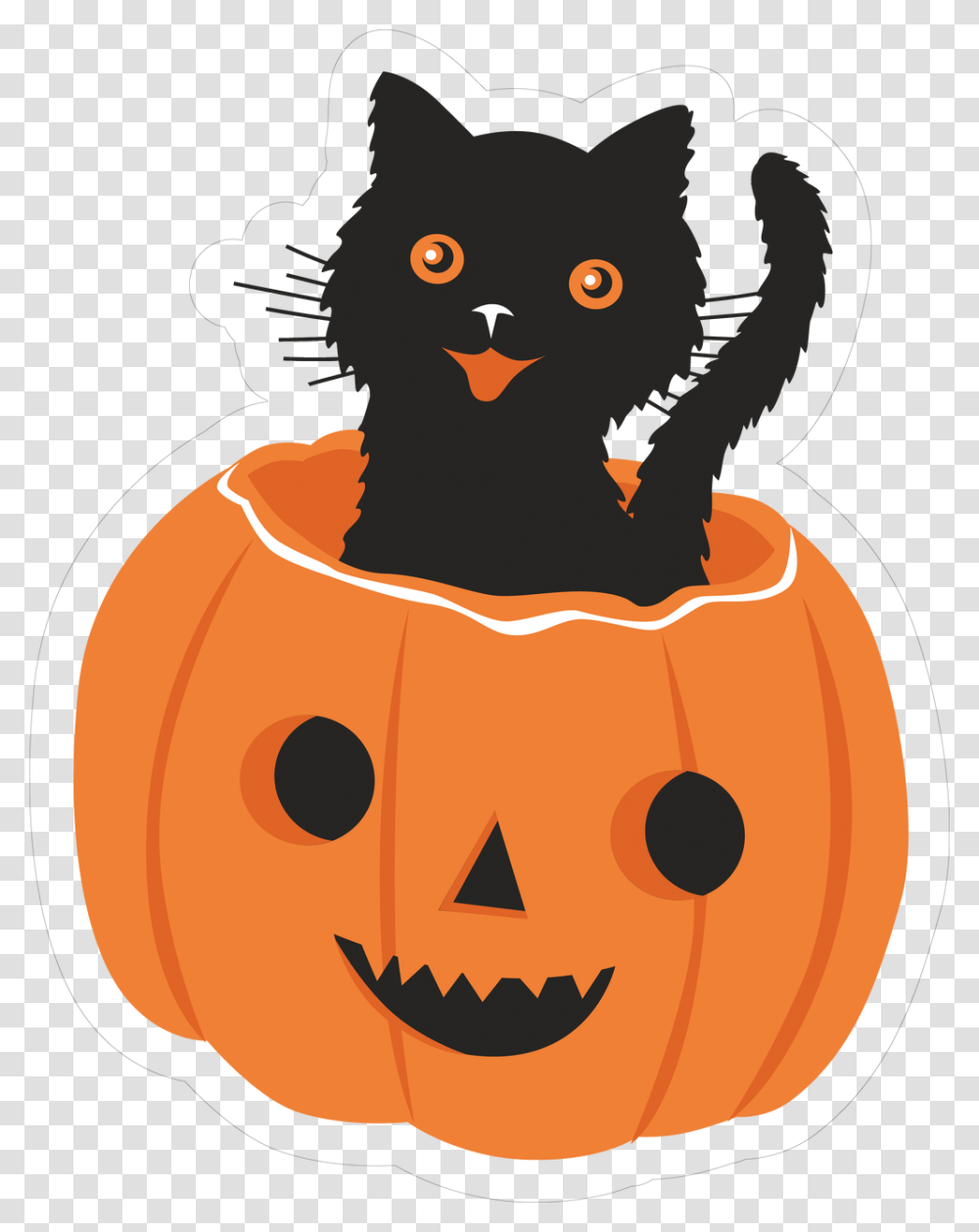 Cat In Pumpkin Print Amp Cut File Pumpkin Images To Print, Vegetable, Plant, Food, Halloween Transparent Png