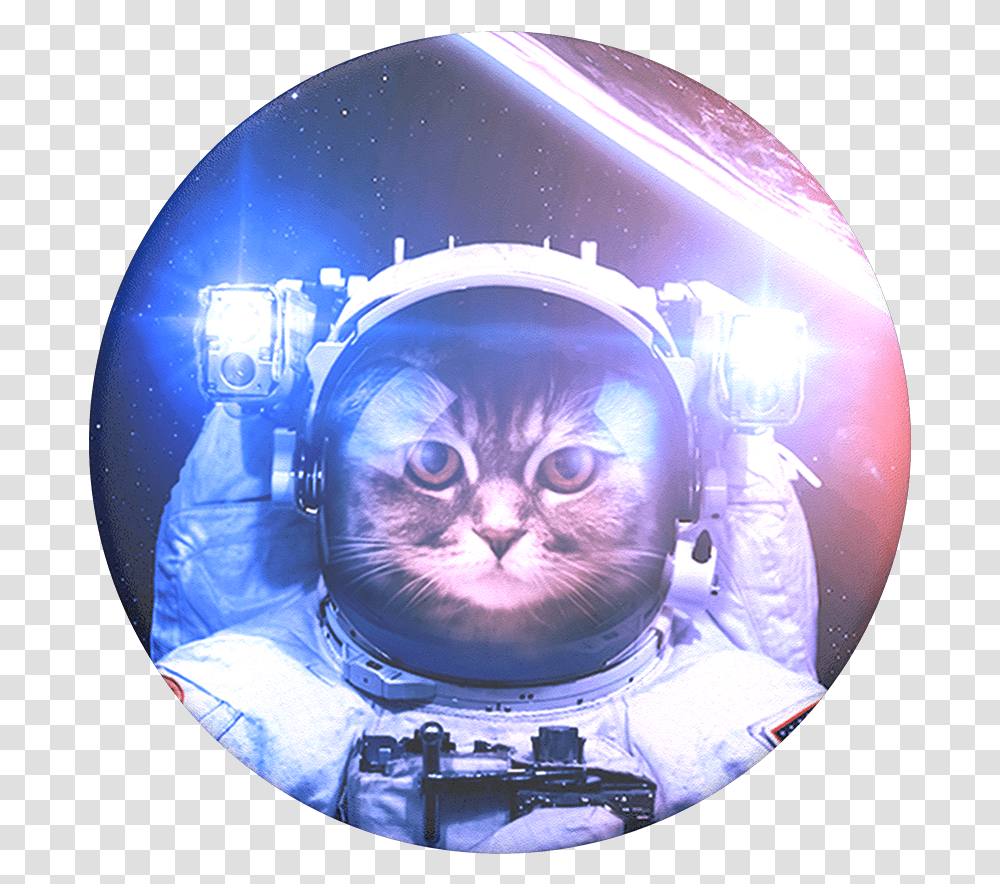 Cat In Space Popsocket Download Catstronaut Popsocket, Helmet, Apparel, Person Transparent Png