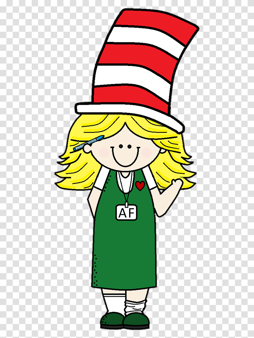 Cat In The Hat Clip Art Free Cat In The Hat Clipart Clipart, Person, Human, Elf, Performer Transparent Png
