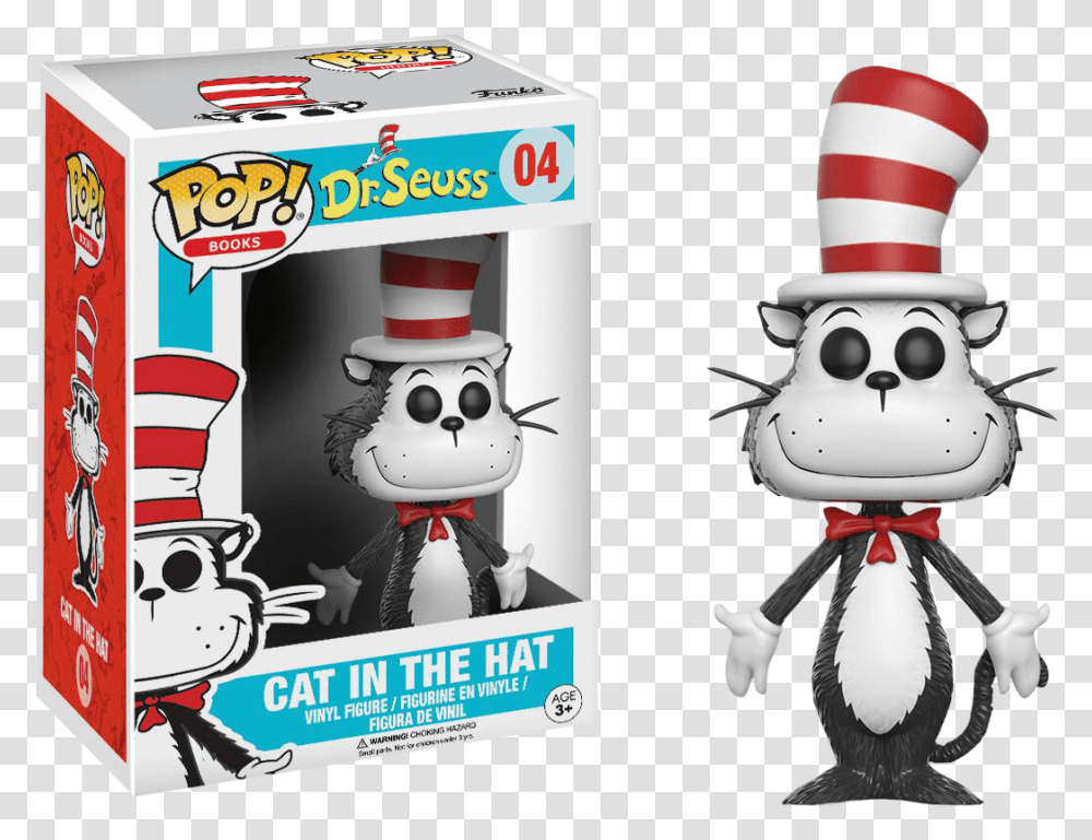 Cat In The Hat Pop Vinyl Figure Cat In The Hat Funko Pop, Label, Robot, Toy Transparent Png