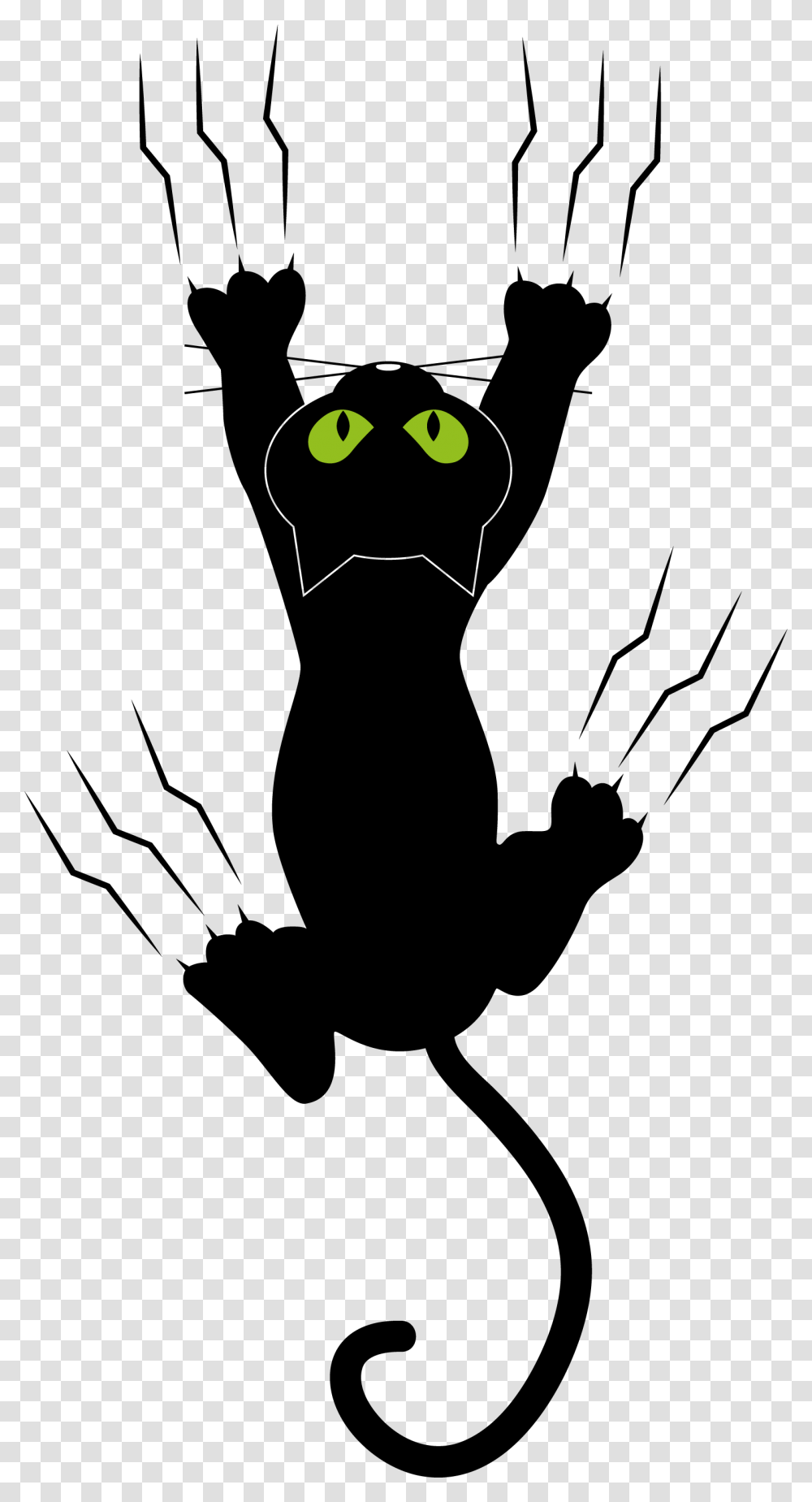 Cat Kitten Dog Paw Gato Escorregando, Hook, Stencil, Claw, Silhouette Transparent Png