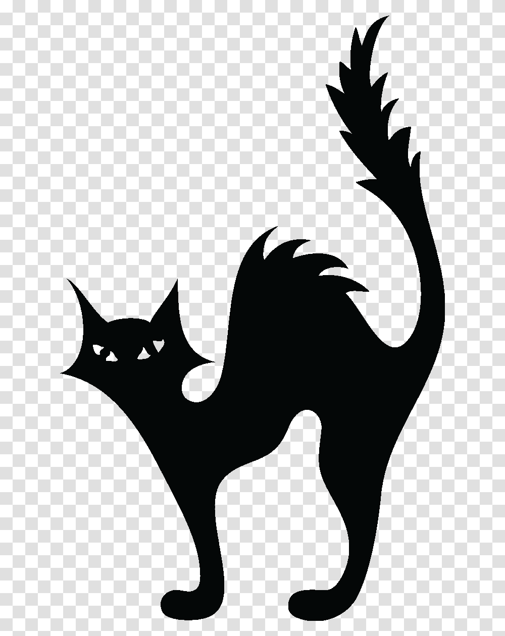 Cat Kitten Halloween Silhouette Clip Art Halloween Black Cat Silhouette, Label, Mammal, Animal Transparent Png