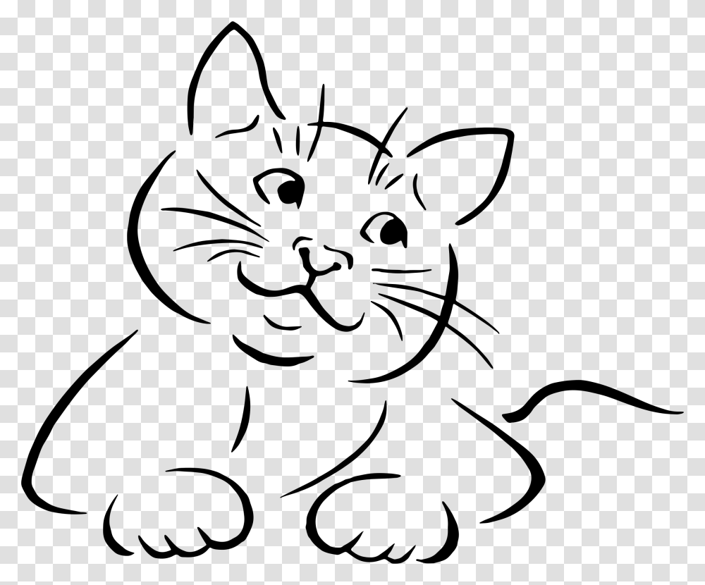 Cat Line Art Cat Vector, Gray Transparent Png