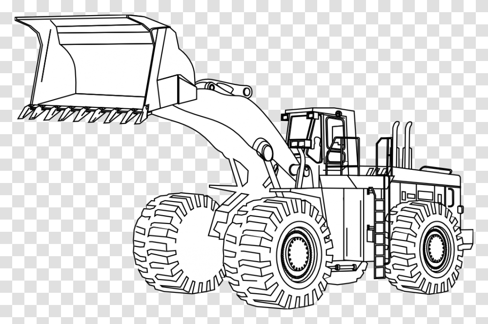 Cat Machine Coloring Pages, Tractor, Vehicle, Transportation, Bulldozer Transparent Png